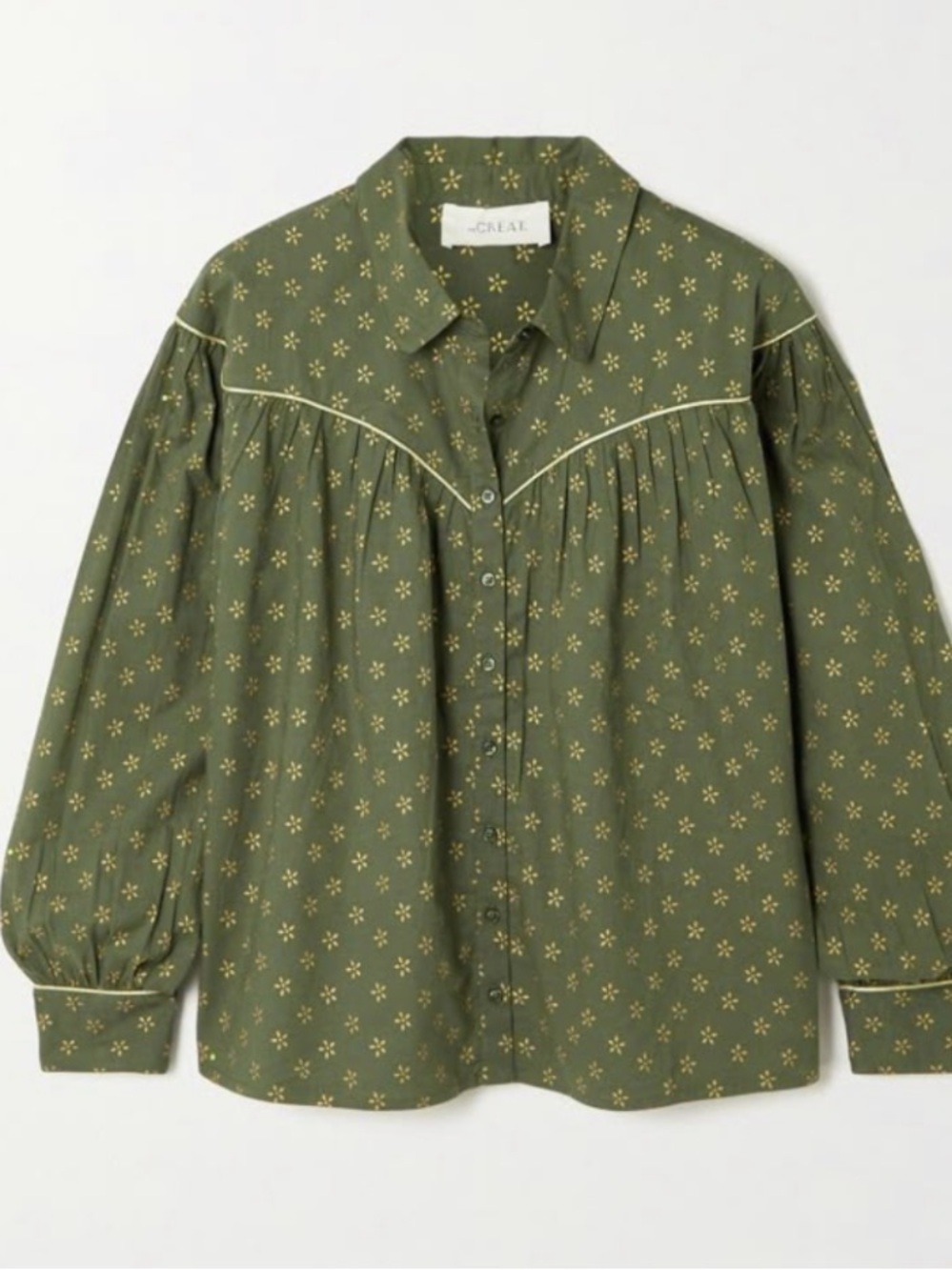 The Great - The Westerner Top in Army w/ Gold Stamp